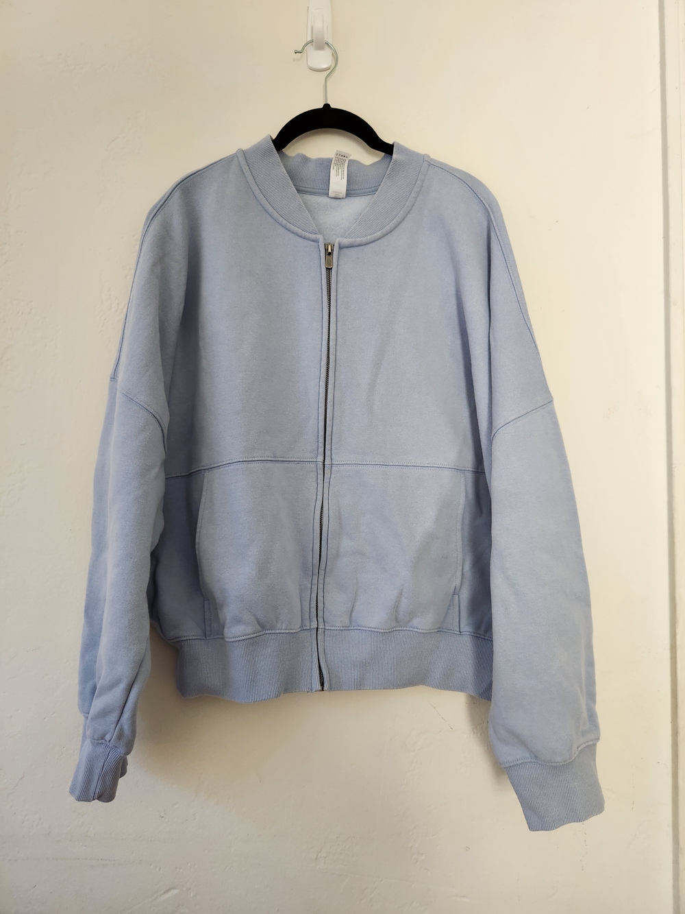 Yogalicious Pastel Blue Zip Front Bomber Jacket